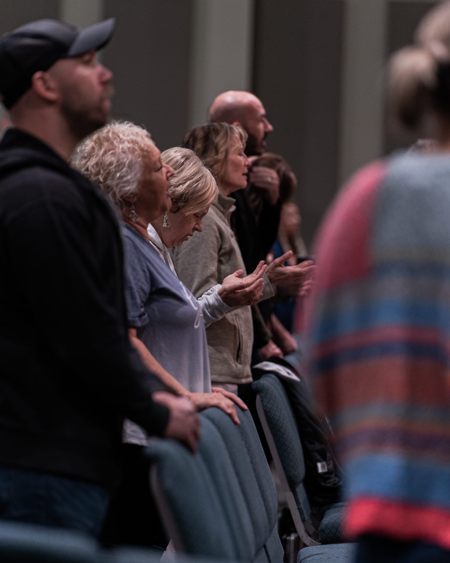 The production team serving during a service